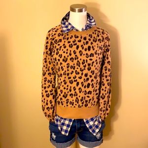 J.Crew Vintage Fleece Leopard Print Sweatshirt 🐆